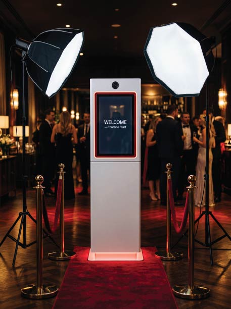 Classic photo booth rental setup in Dubai